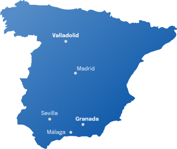 Mapa de España con ubicaciones